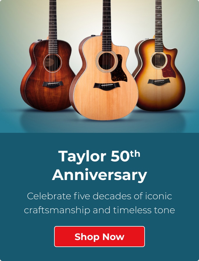 Taylor 50th Anniversary. Celebrate five decades of iconic craftsmanship and timeless tone. Shop Now.