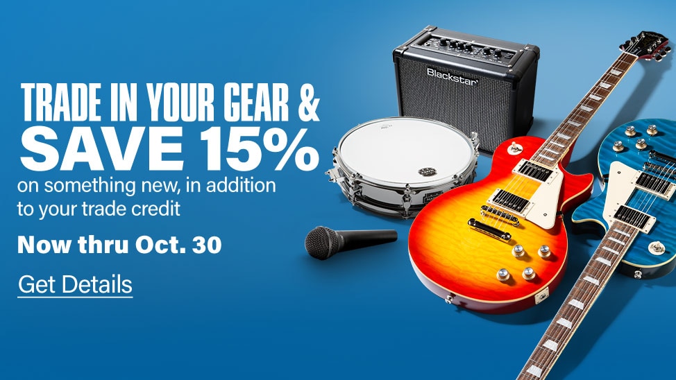 Trade in your gear and save 15 percent on something new, in addition to your trade credit. Now thru Oct. 30. Get Details