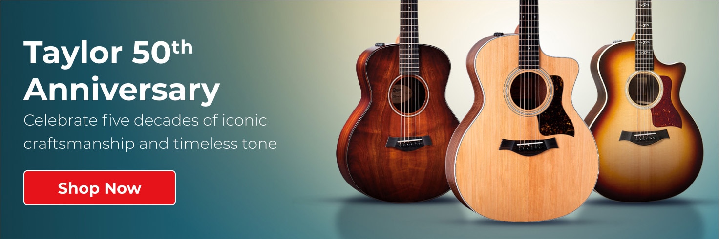 Taylor fiftieth anniversary. Celebrate five decades of iconic craftmanship and timeless tone. Shop Now.